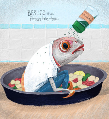 Ilustración Besugo a las finas hierbas